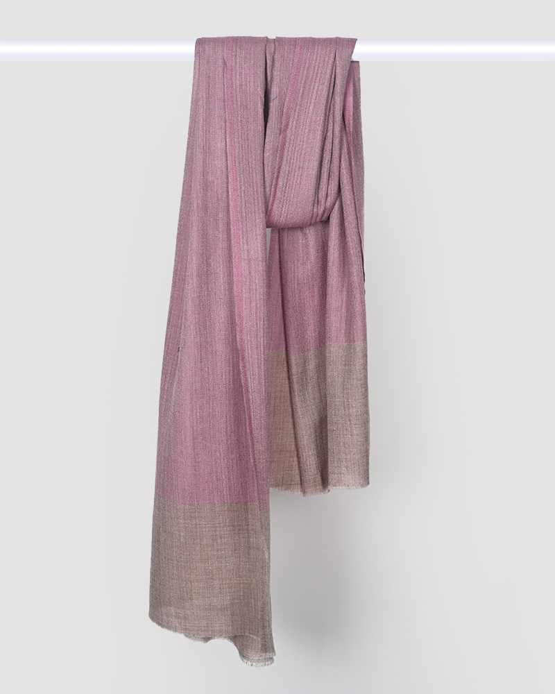 Beige Pashmina Wool Natural Border Stole